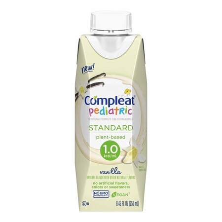 Compleat Pediatric Standard 1. Cal Pediatric Oral Supplement Compleat Pediatric 1.0 Cal Vanilla 8.45 oz. Carton Plant Based, 24PK 00043900560410